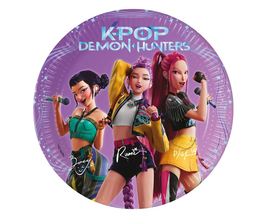 Talerzyki papierowe K-POP DEMON HUNTERS (FSC) 20 cm, 8 szt.