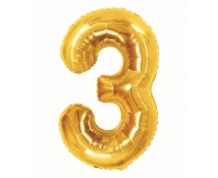 Balon foliowy B&C Cyfra 3, Royal gold, 85 cm