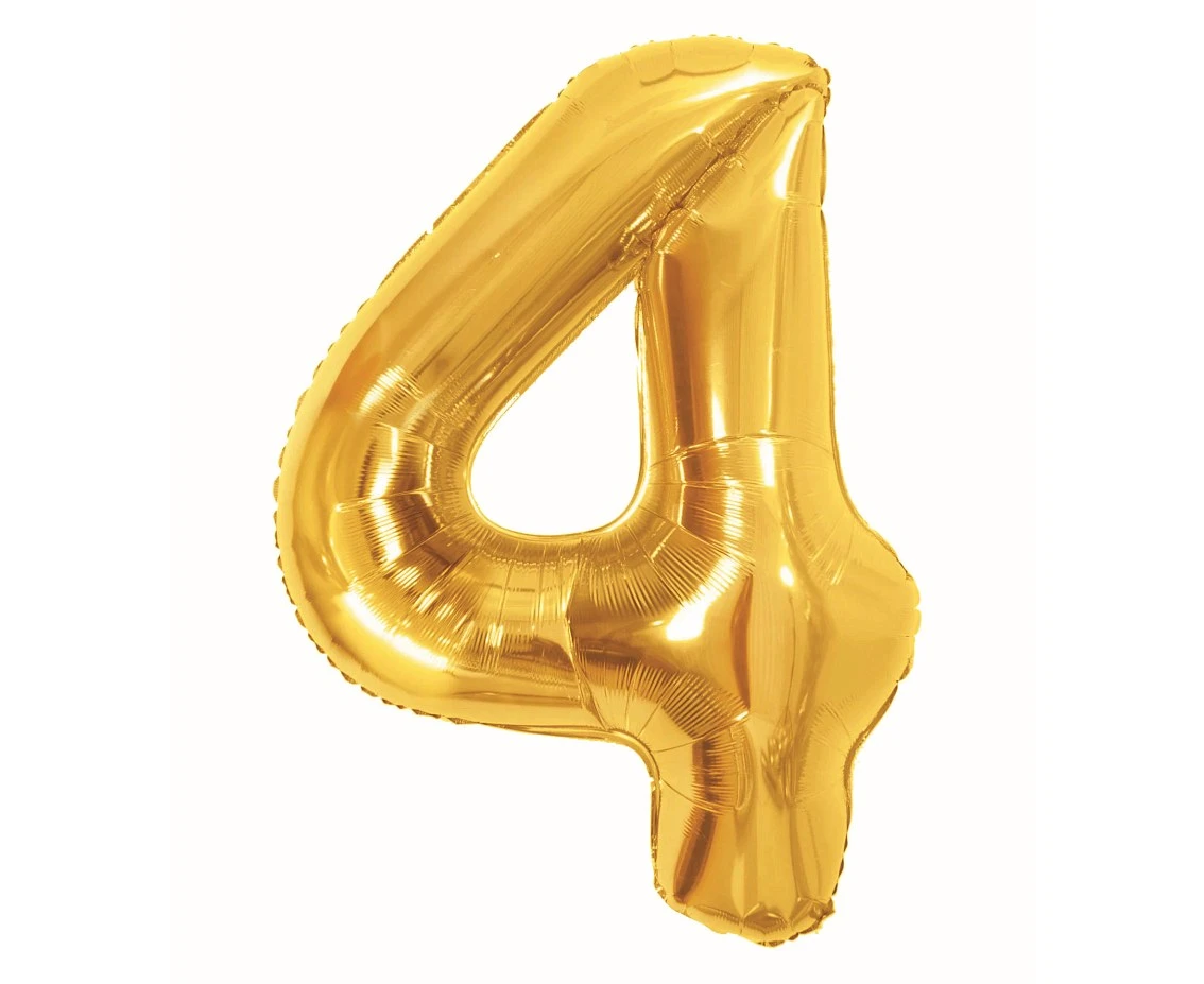 Balon foliowy B&C Cyfra 4, Royal gold, 85 cm