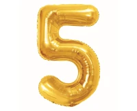 Balon foliowy B&C Cyfra 5, Royal gold, 85 cm