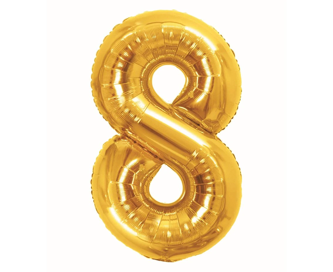 Balon foliowy B&C Cyfra 8, Royal gold, 85 cm