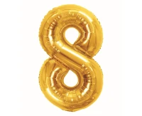 Balon foliowy B&C Cyfra 8, Royal gold, 85 cm