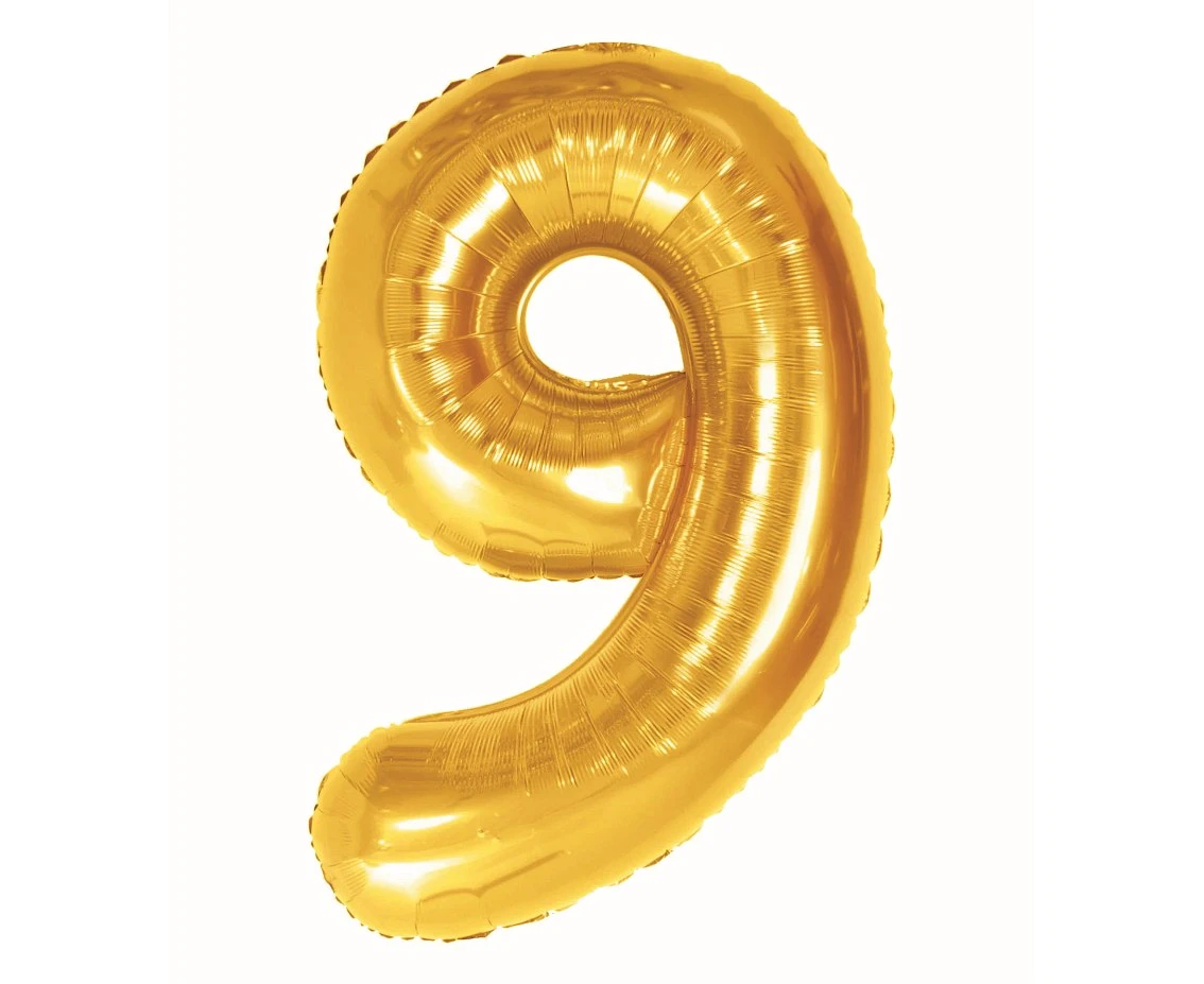 Balon foliowy B&C Cyfra 9, Royal gold, 85 cm