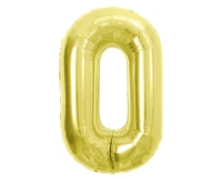Balon foliowy B&C Cyfra 0, Light gold, 85 cm