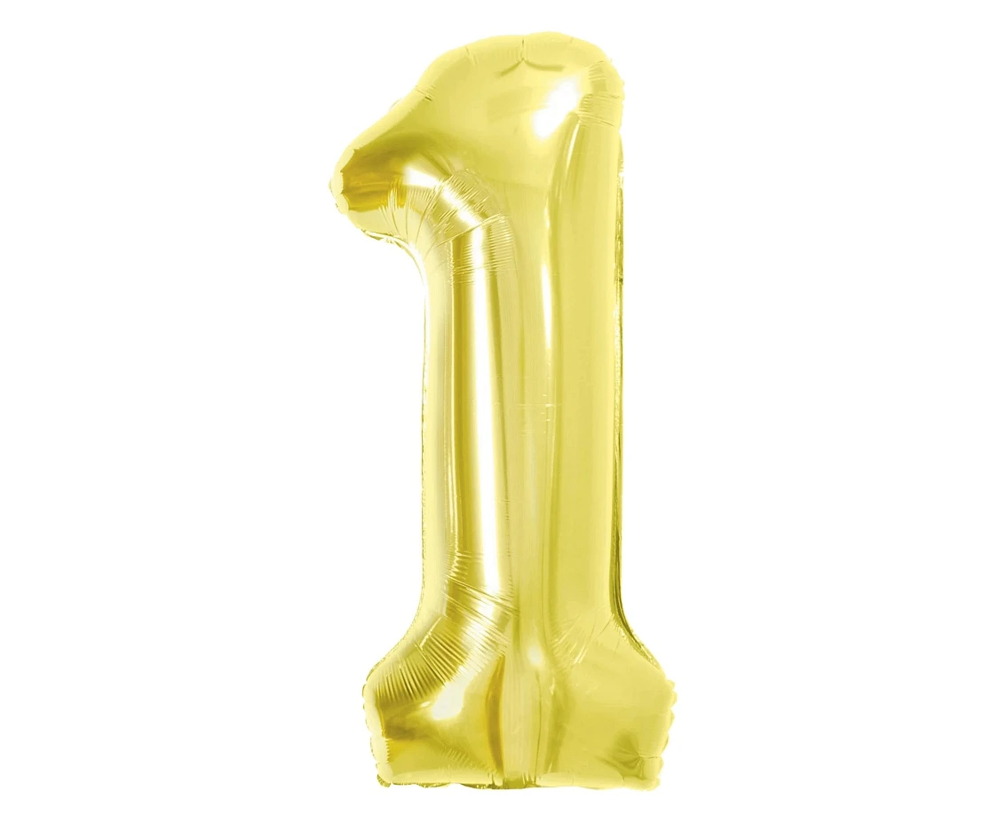 Balon foliowy B&C Cyfra 1, Light gold, 85 cm