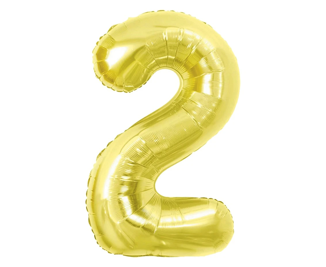 Balon foliowy B&C Cyfra 2, Light gold, 85 cm