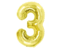 Balon foliowy B&C Cyfra 3, Light gold, 85 cm