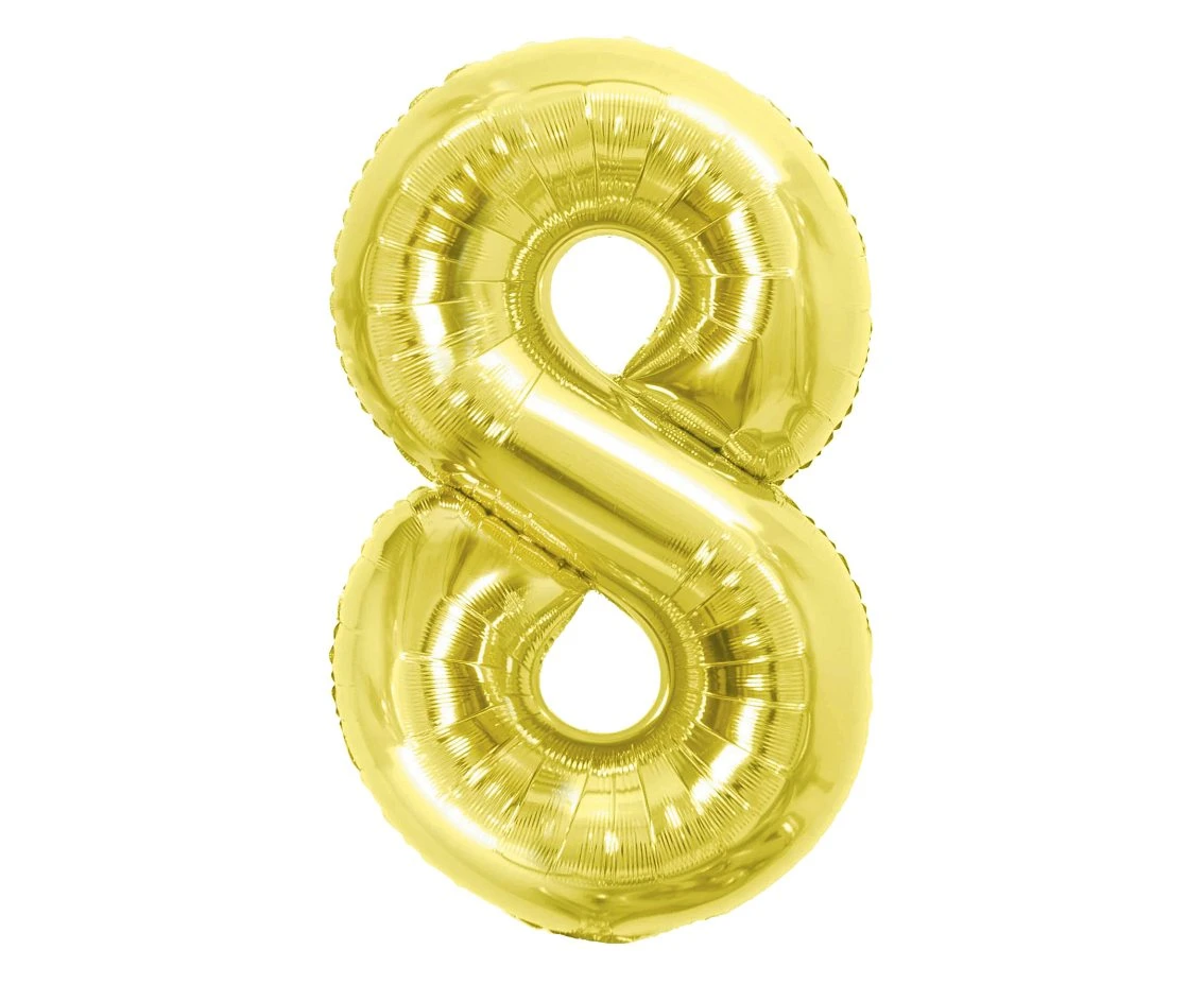 Balon foliowy B&C Cyfra 8, Light gold, 85 cm