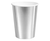 Kubeczki papierowe, srebrne, 250 ml. 6 szt.