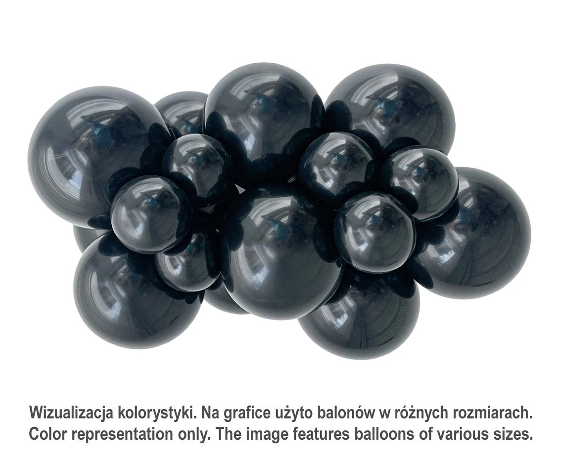 Balony Tuftex 11", (black) pastel czarne, 100 szt.