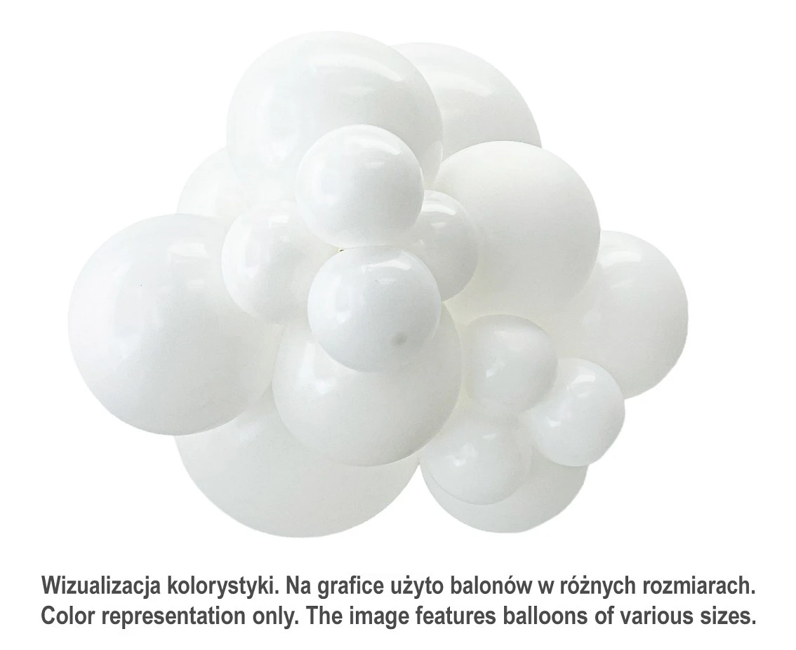 Balony Tuftex 5", (white) pastel białe, 50 szt.