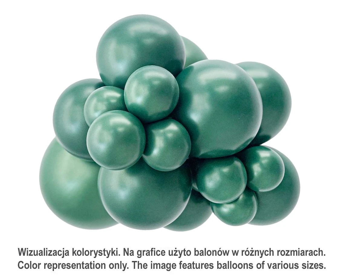Balony Tuftex 5", (metallic forest green) metalik butelkowa zieleń, 50 szt.