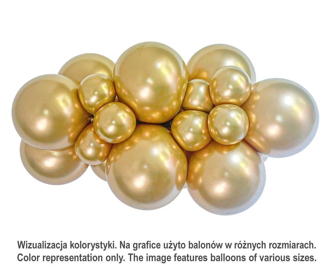 Balony Tuftex 5", (gold) metalik złote, 50 szt.