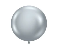 Balony Tuftex 17", (metallic silver) metalik srebrne, 25 szt.
