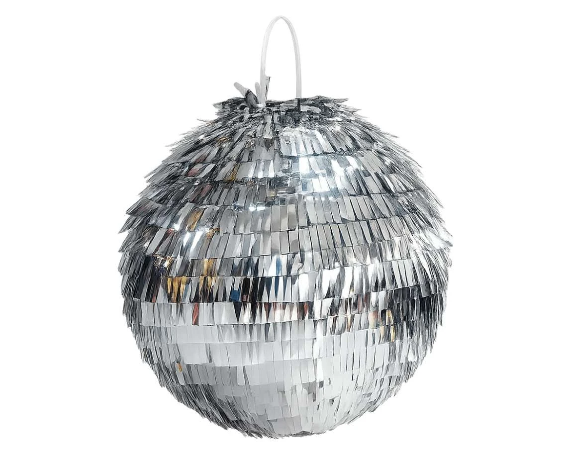 Piniata Kula disco, srebrna, rozm. 25x25x25 cm
