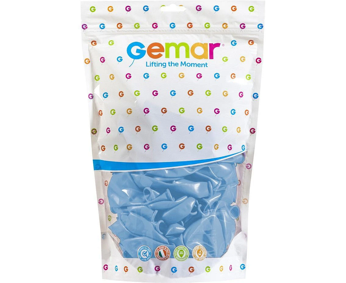 Balony Gemar 13", pastel pudrowe błękitne, 50szt.