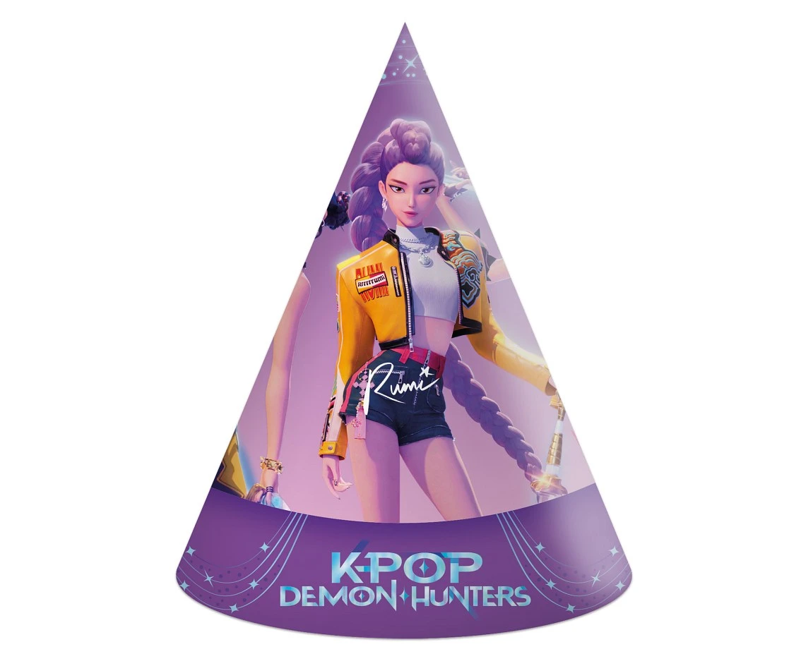 Czapeczki papierowe K-POP DEMON HUNTERS, 6 szt.
