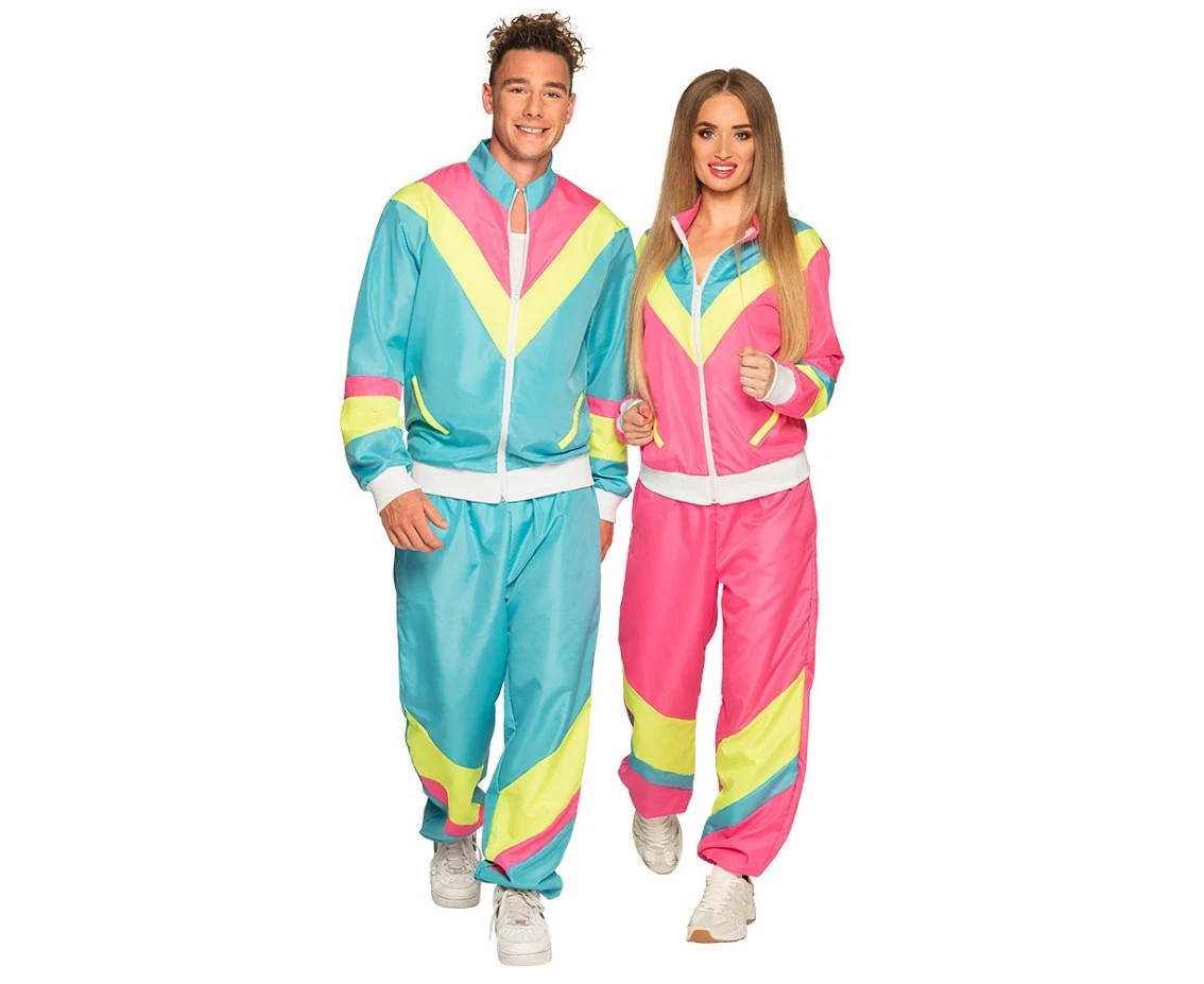 Dres męski neonowy turkusowy Retro, rozm.L