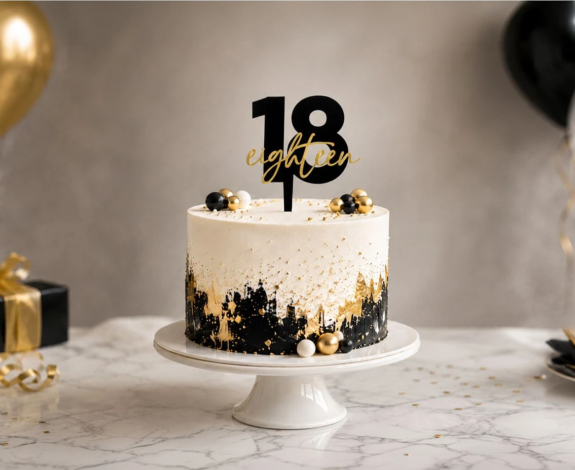 Topper na tort 18. urodziny „eighteen”