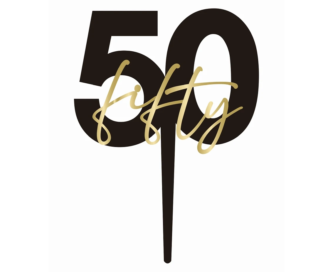 Topper na tort 50. urodziny „fifty”