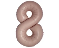 Balon foliowy 30" FX - Cyferka 8 Matowy Róż Vintage, niepakowany