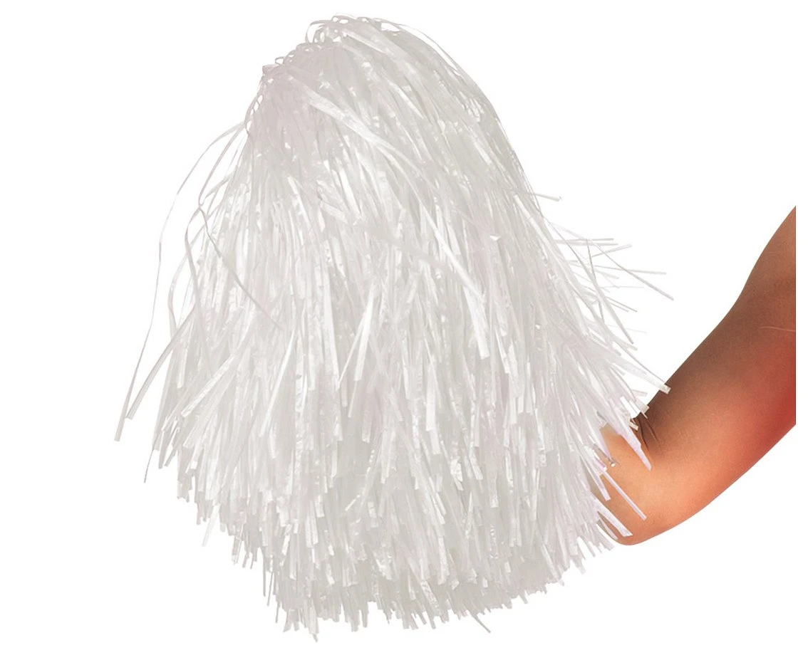 Czirliderka duże białe pompony 50 cm