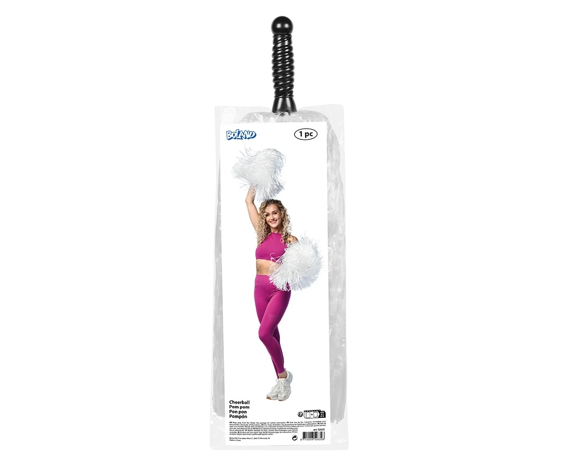 Czirliderka duże białe pompony 50 cm