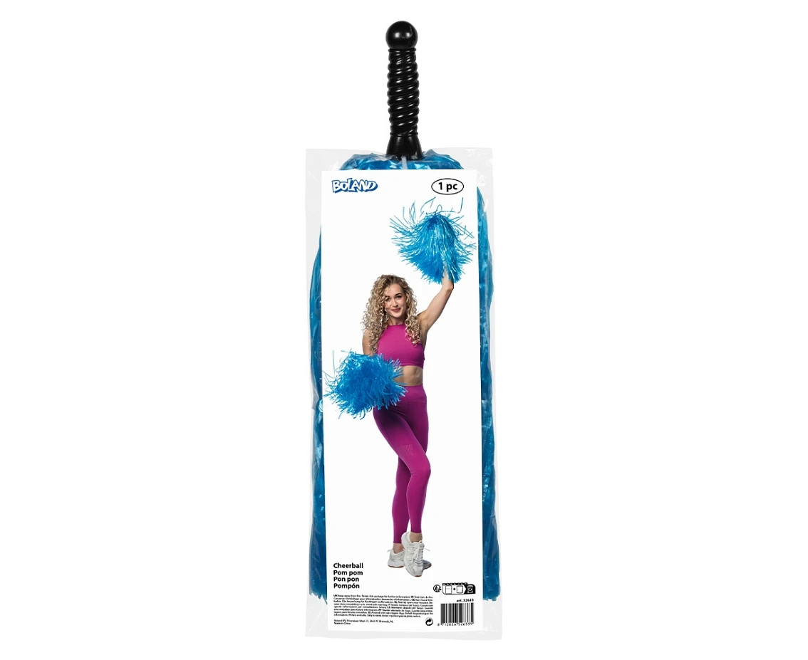 Czirliderka duże niebieskie pompony 50 cm