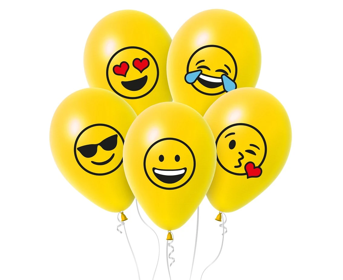 Balony Emotikony, 12" , 5 szt.