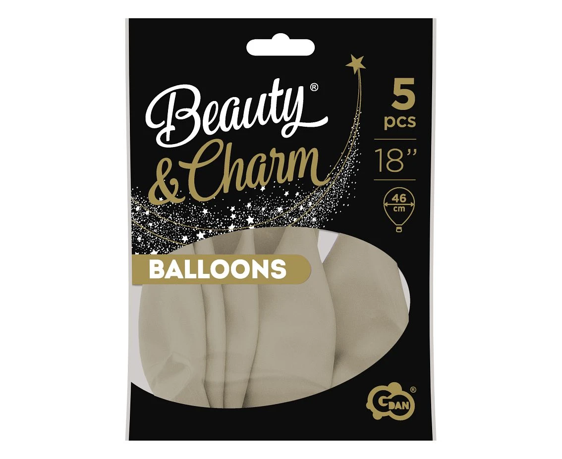 Balony B&C 18", pastel piaskowe, 5szt.
