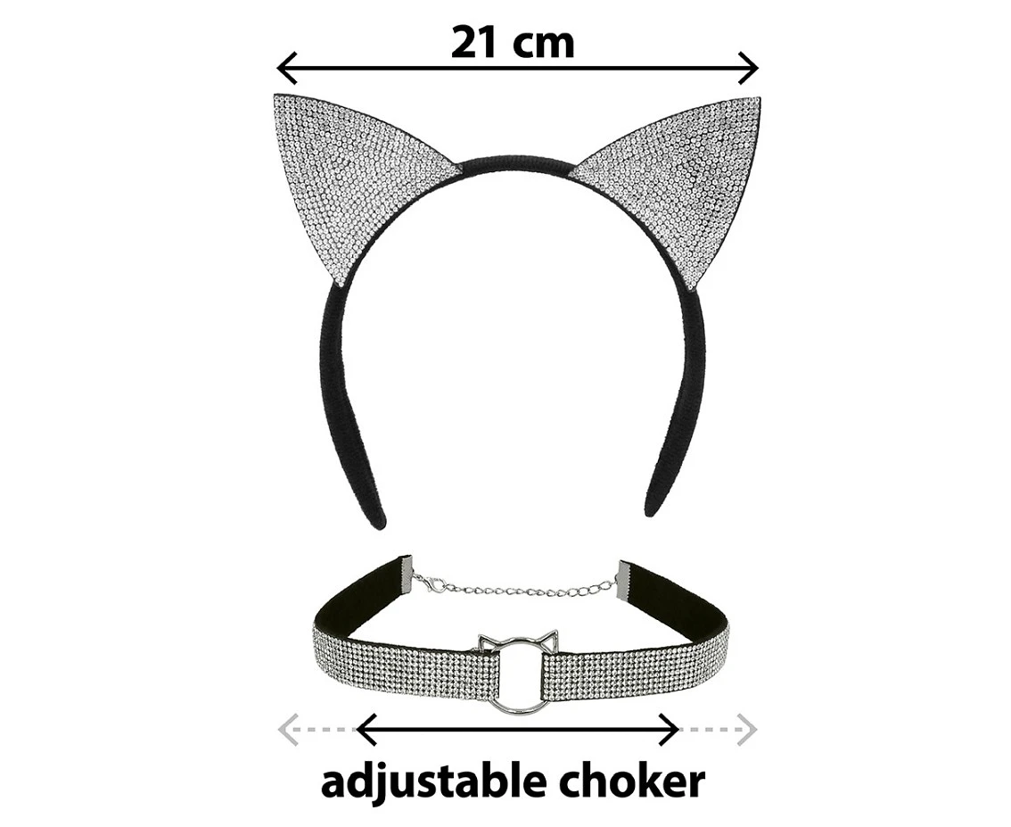 Zestaw Kot diamentowy (tiara, naszyjnik)