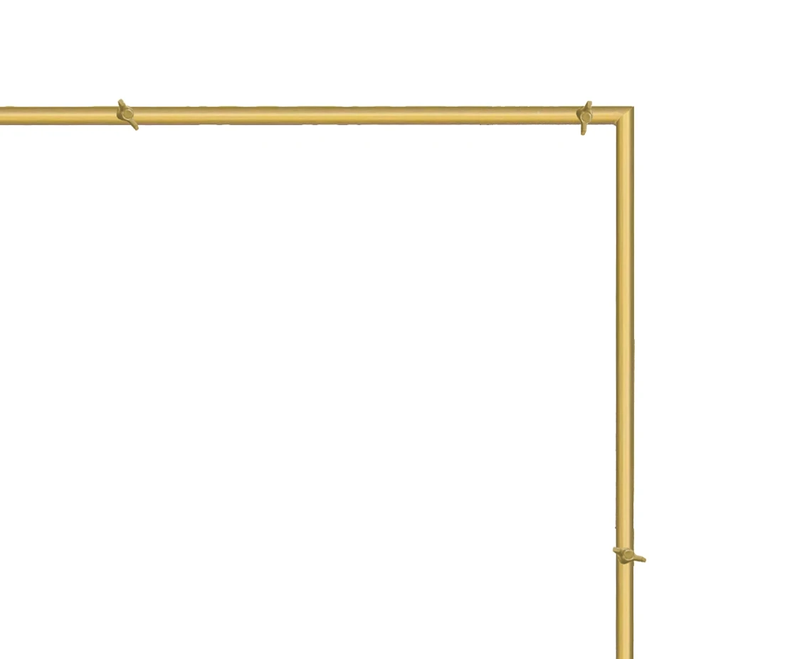 Stelaż kwadratowy metalowy, złoty, 210x210cm (14 elem.)