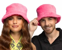 Pluszowy kapelusz typu bucket Pink Rave