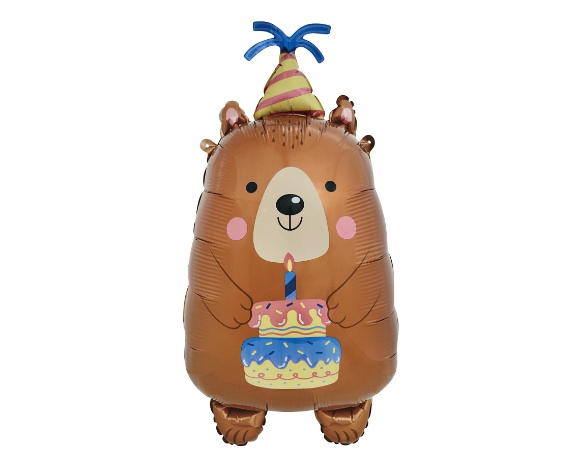 Balon foliowy Urodzinowy Miś 34x63 cm