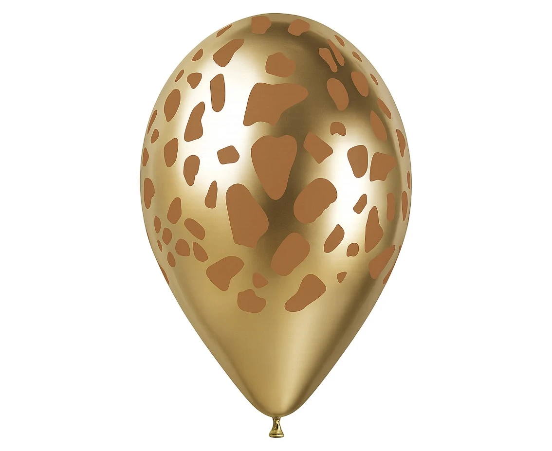 Balony Gemar 13", żyrafa, shiny złote, FSC, 50szt.
