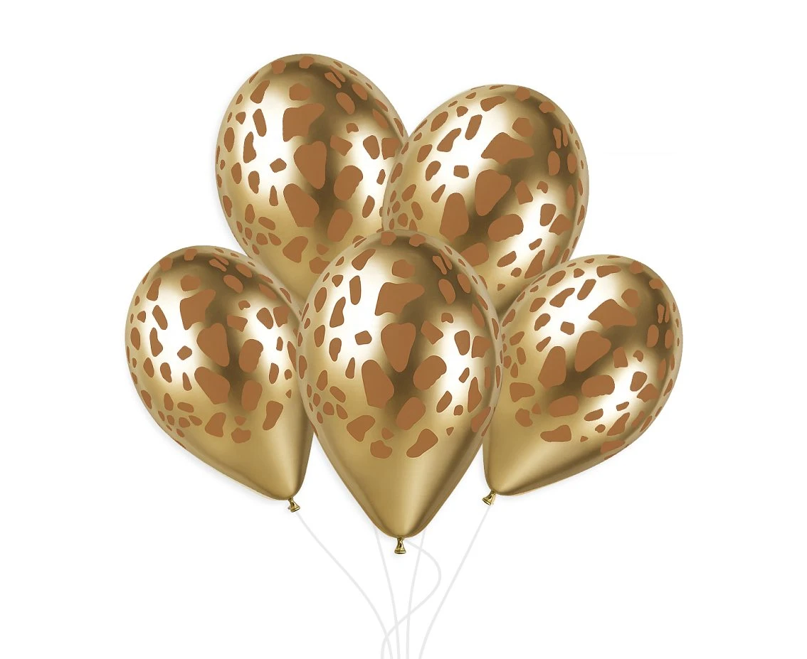 Balony Gemar 13", żyrafa, shiny złote, FSC, 50szt.