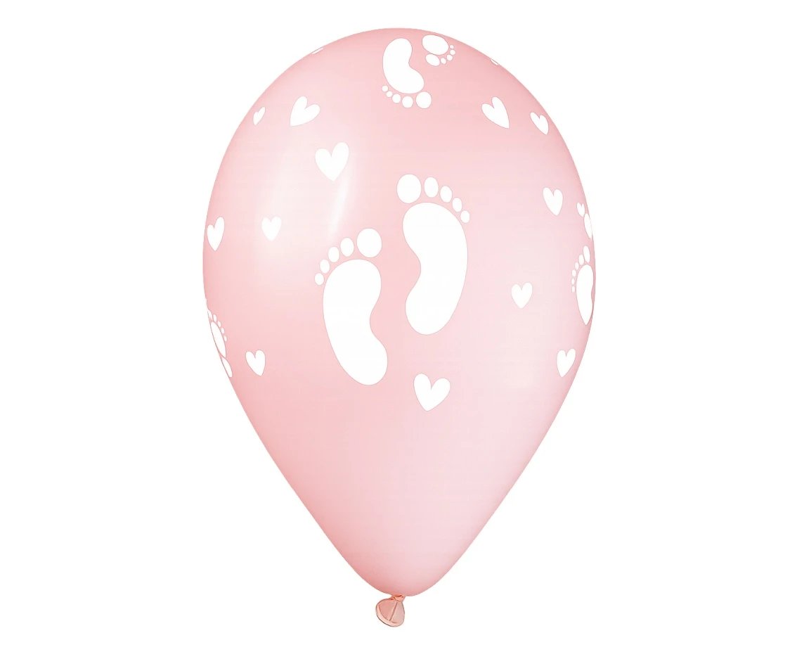 Balony Gemar 13", stópki dziecięce, pudrowe różowe, 50 szt.