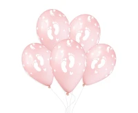 Balony Gemar 13", stópki dziecięce, pudrowe różowe, 50 szt.