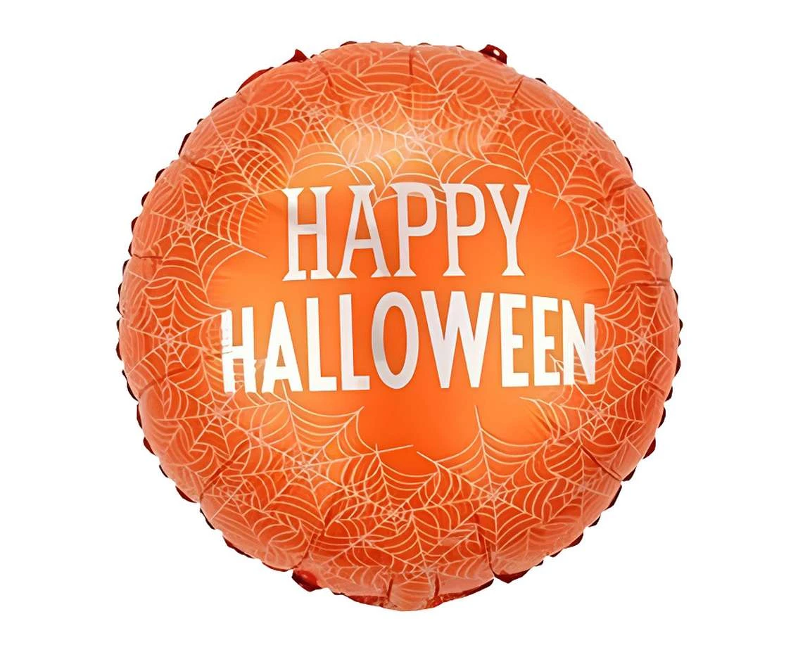 Balon foliowy 18" Czaszka, "Happy Halloween"