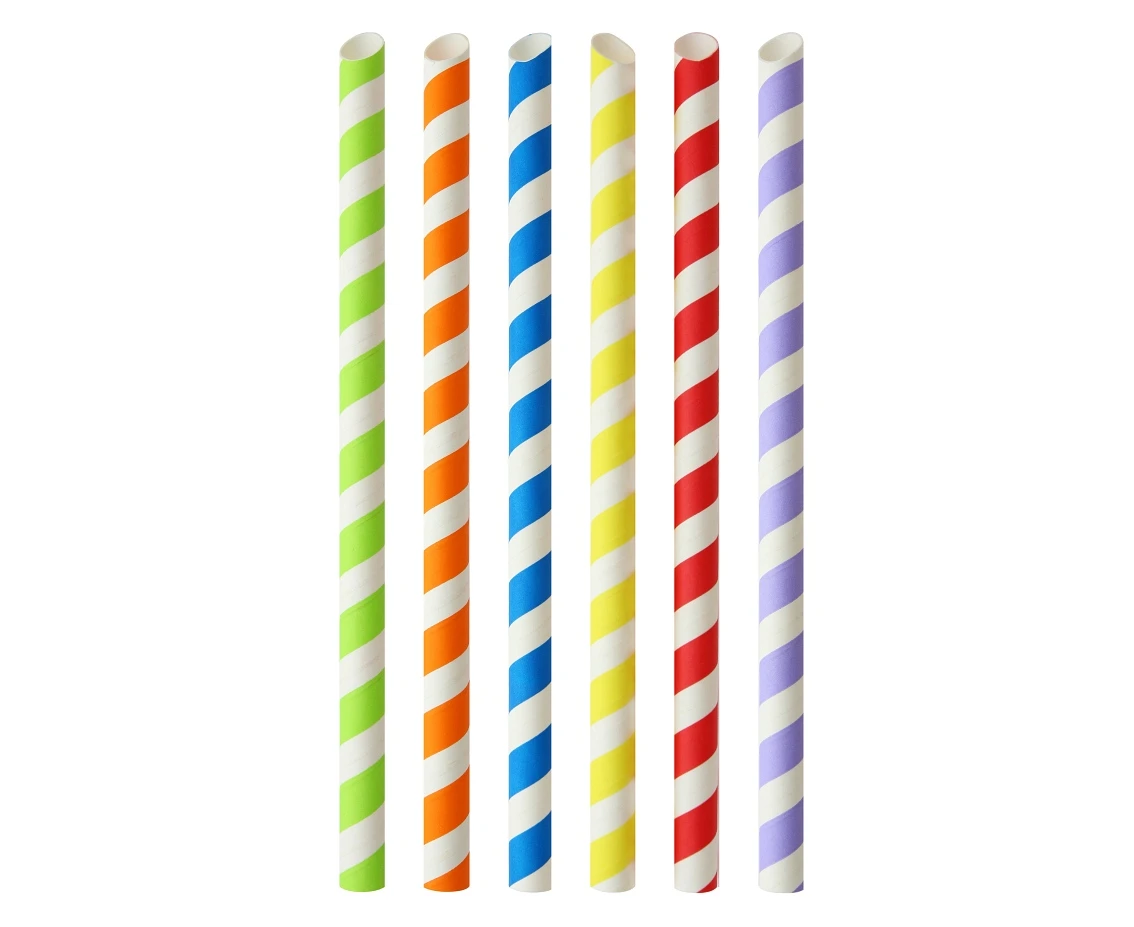 Rurki (słomki) pap. Bubble Tea, mix kolorów, 12x230 mm/ 100 szt.