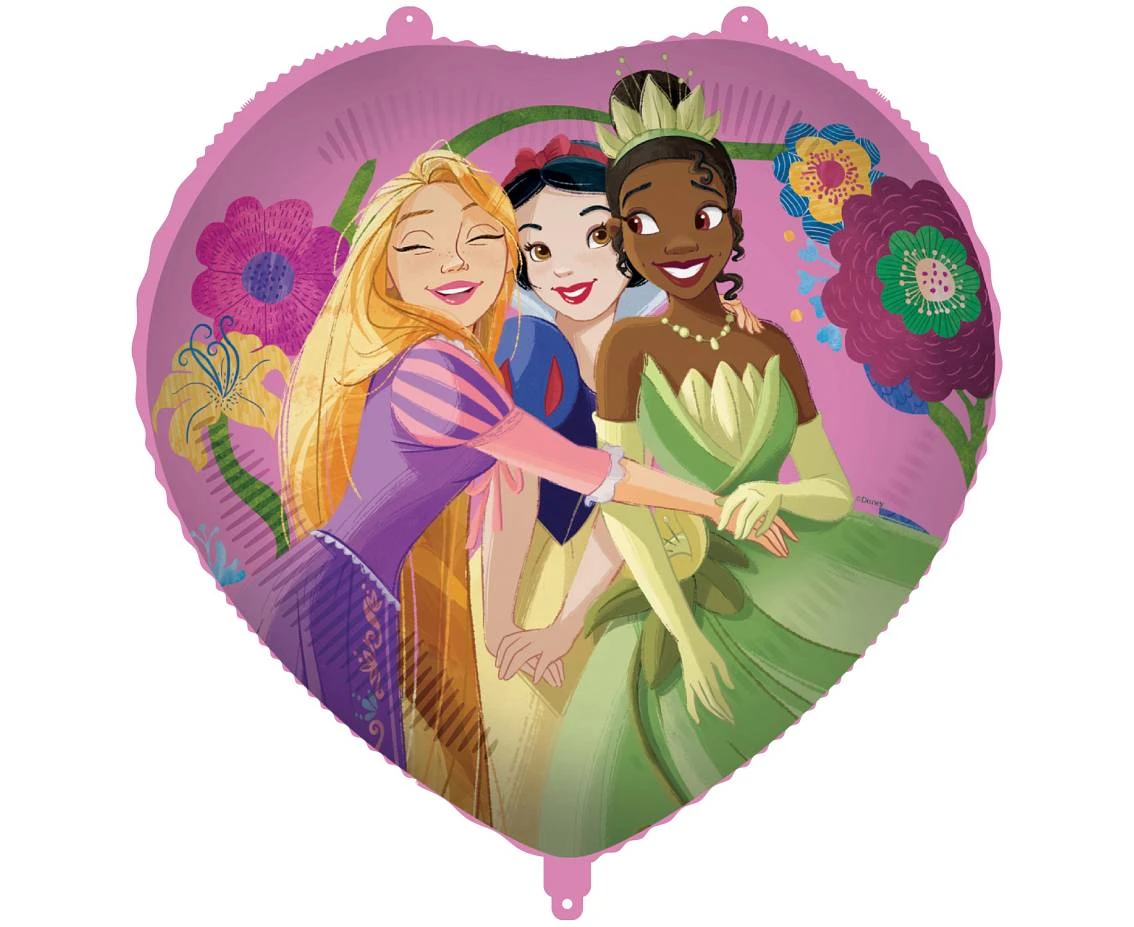 Balon foliowy Serce Princess Live Your Story Disney, 46 cm, 1 szt.