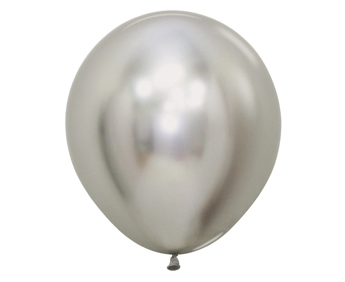 Balony Sempertex 18", (reflex silver) Chromowane Srebrne, 15 szt.