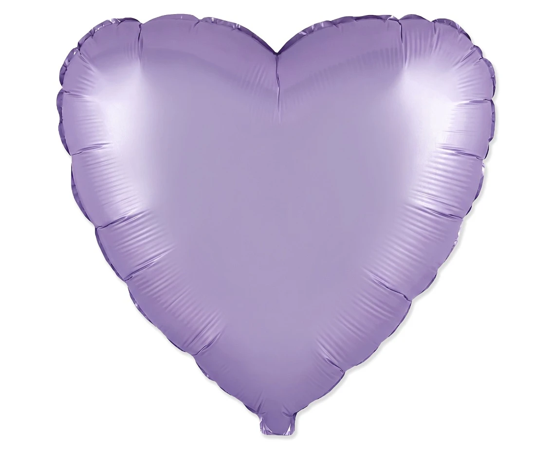 Balon foliowy 18" FX - Serce (satynowy pastel liliowy), pakowany