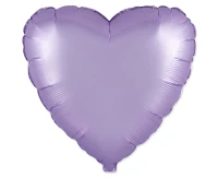 Balon foliowy 18" FX - Serce (satynowy pastel liliowy), pakowany