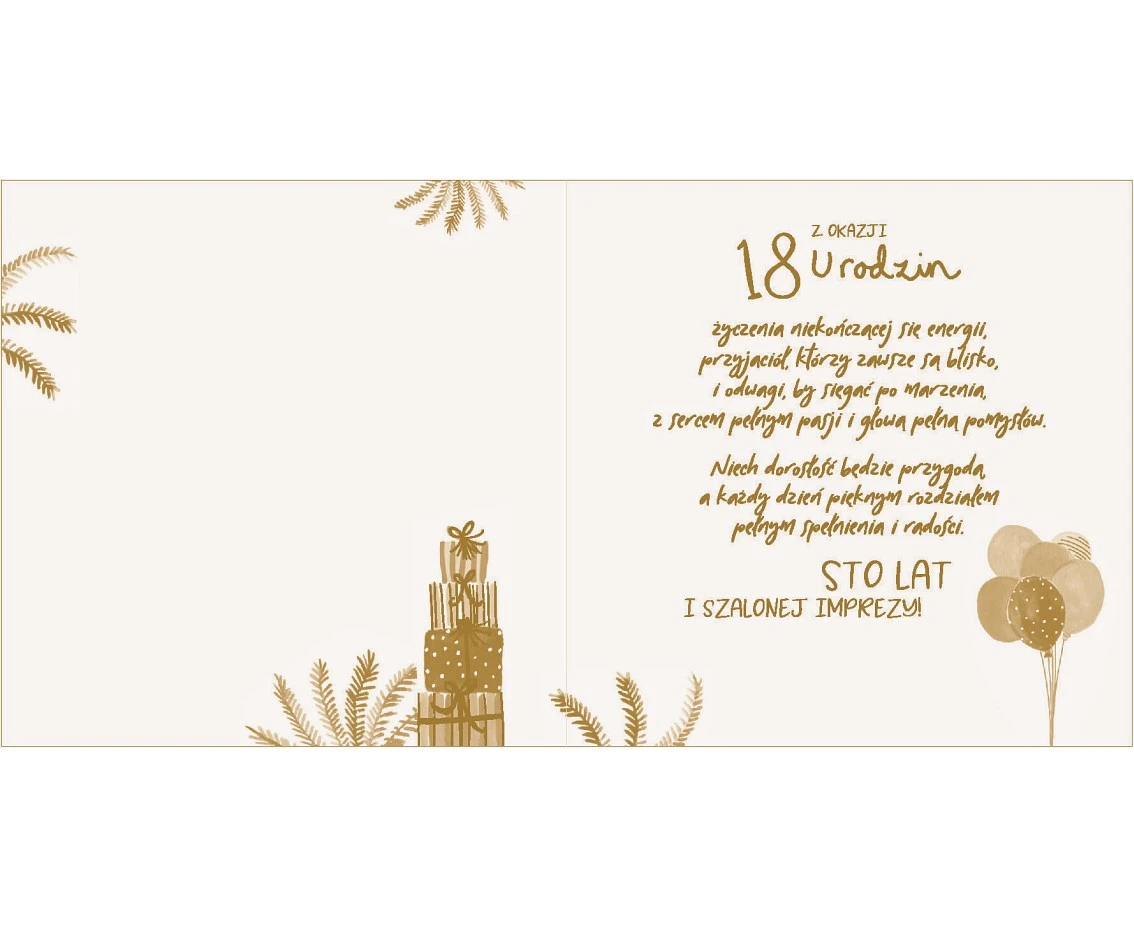 Kartka urodzinowa 18 urodziny, Urodzinowy tygrys