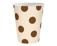 Kubeczki papierowe beżowe, brązowe groszki, 250ml/ 6 szt.