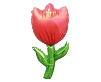 Balon foliowy Tulipan czerwony, 17x35cm