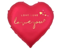 Balon foliowy serce "Love You", czerwony, 120x119cm