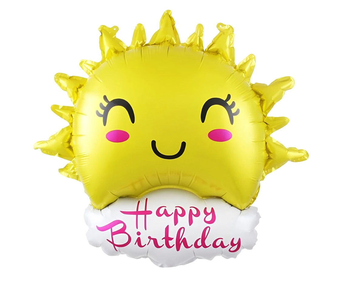 Balon foliowy Słońce "Happy Birthday", 51x56cm