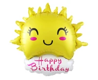 Balon foliowy Słońce "Happy Birthday", 51x56cm